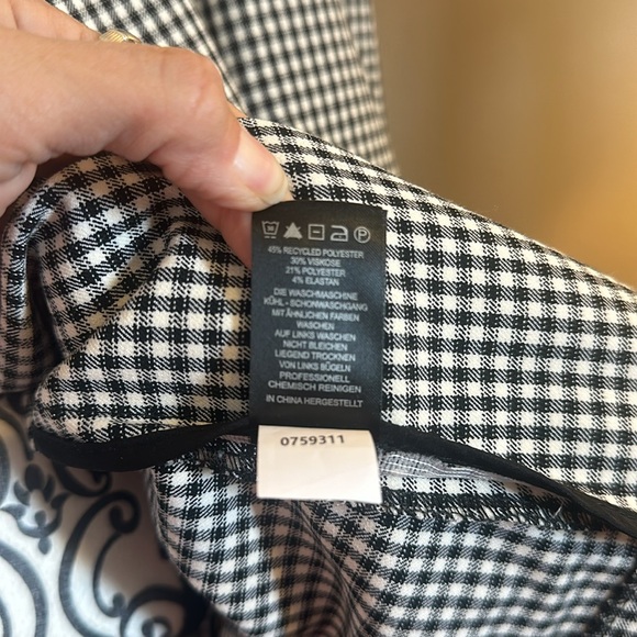 NWT Rachel Zoe black & white gingham, ruched sleeves, 2 pocket blazer, large - Picture 5 of 5